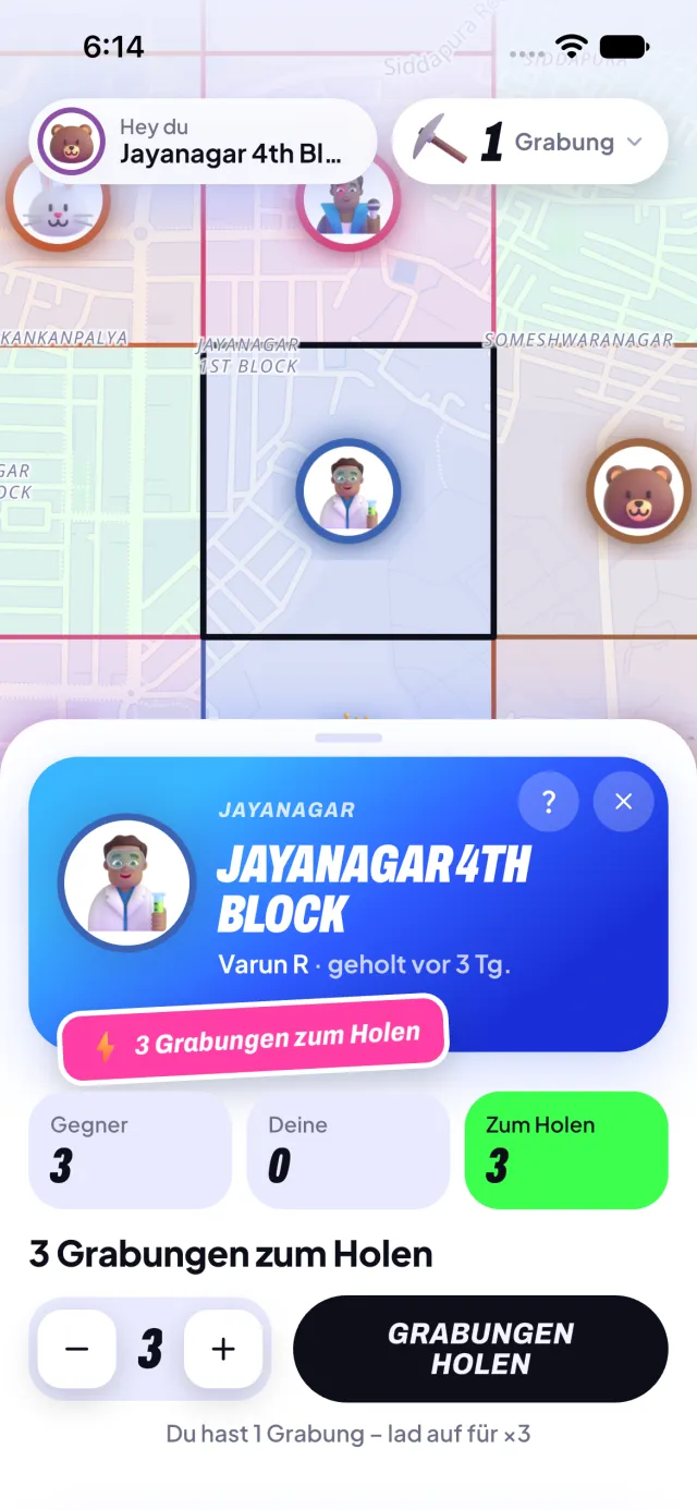 DigDig in German: the square sheet for Jayanagar 4th Block