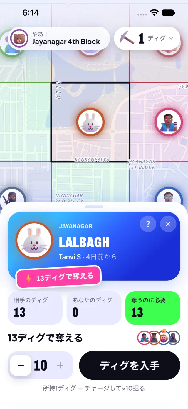 DigDig in Japanese: the square sheet for Lalbagh