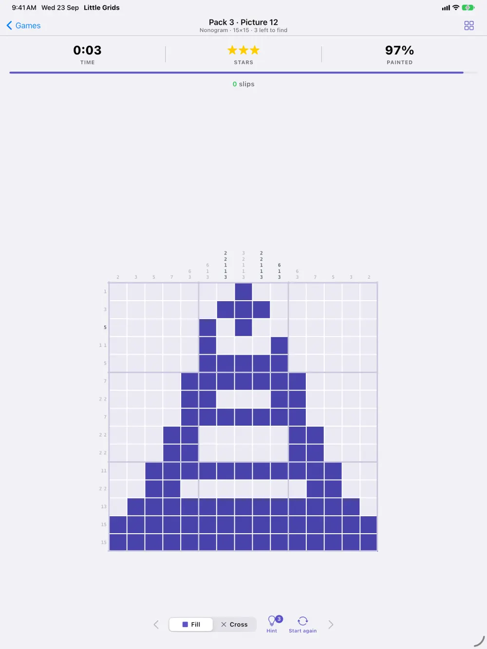 A Nonogram on iPad