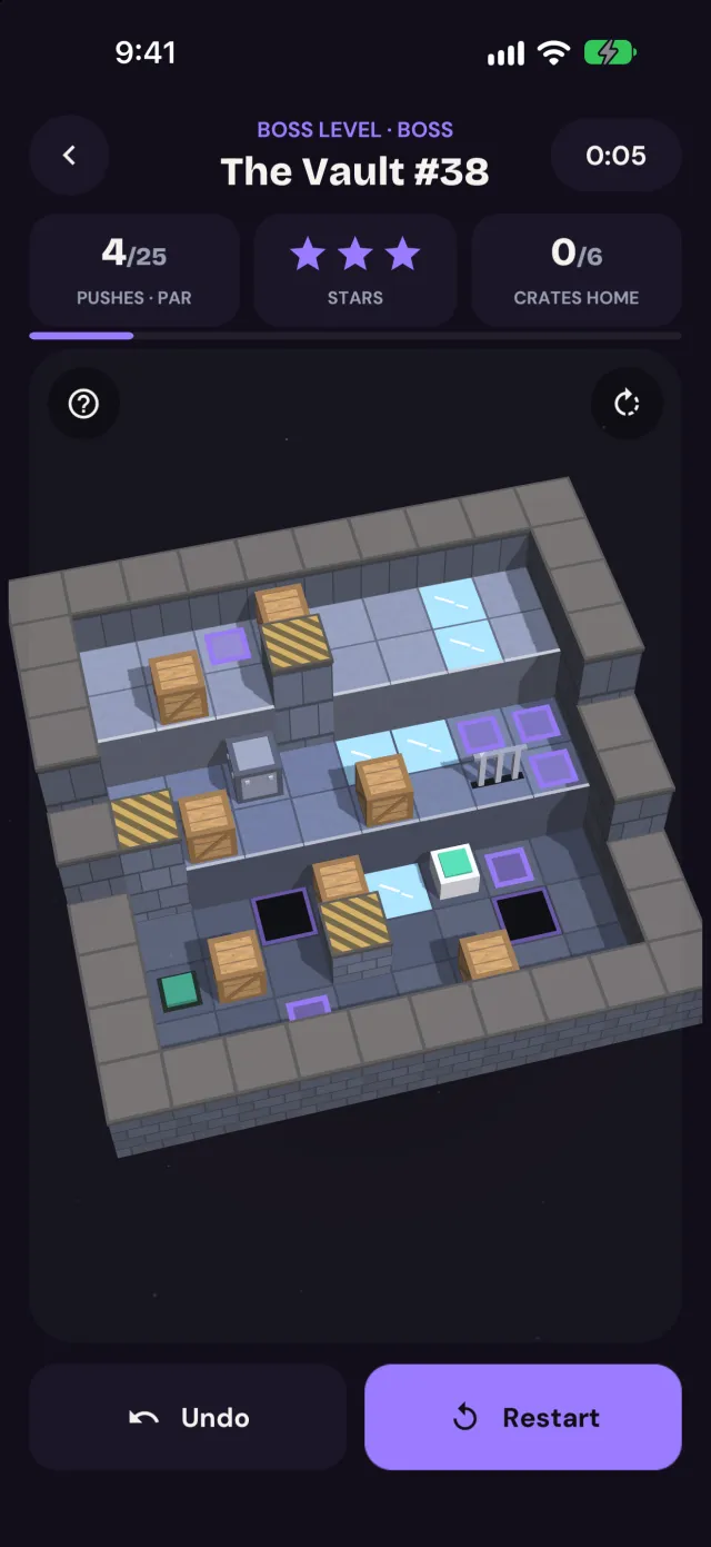 The weekly Boss level, The Vault: gates, switches and one-way tiles